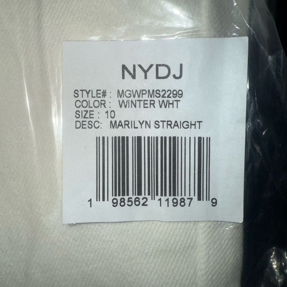 NYDJ Jeans Marilyn Straight Size 10 Winter White